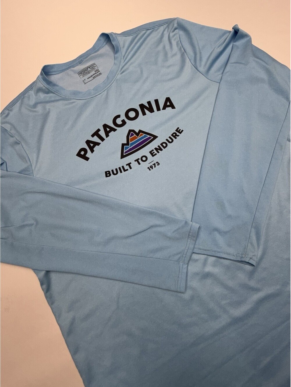 Patagonia Capilene Daily Baselayer Shirt Mens Large Blue Long Sleeve *flaw*